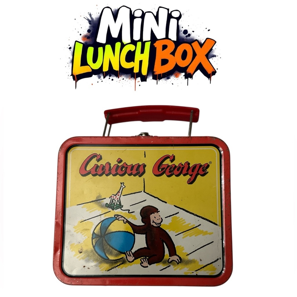 Curious George vintage mini tin Red and Yellow Toy Box